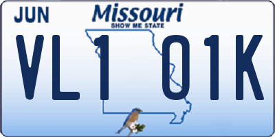 MO license plate VL1O1K