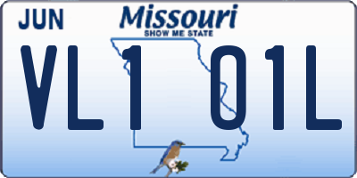 MO license plate VL1O1L