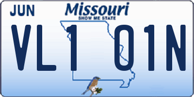 MO license plate VL1O1N
