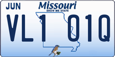 MO license plate VL1O1Q