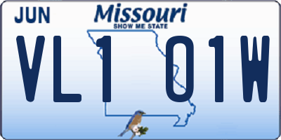 MO license plate VL1O1W