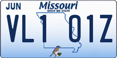 MO license plate VL1O1Z