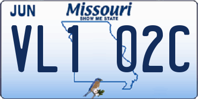 MO license plate VL1O2C