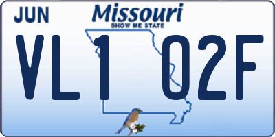 MO license plate VL1O2F