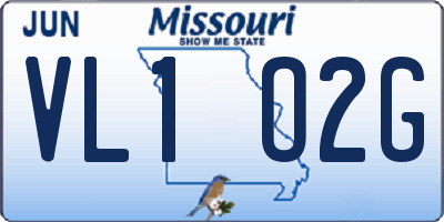 MO license plate VL1O2G