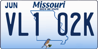 MO license plate VL1O2K