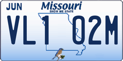 MO license plate VL1O2M
