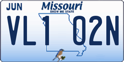 MO license plate VL1O2N
