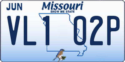 MO license plate VL1O2P