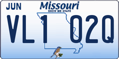 MO license plate VL1O2Q