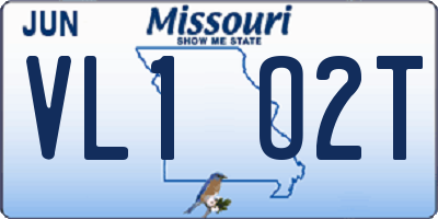 MO license plate VL1O2T