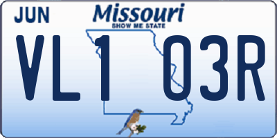 MO license plate VL1O3R
