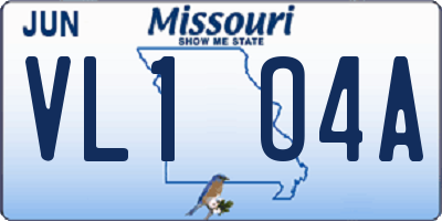 MO license plate VL1O4A