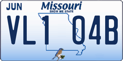 MO license plate VL1O4B