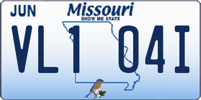 MO license plate VL1O4I