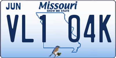 MO license plate VL1O4K