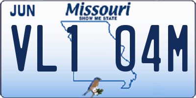 MO license plate VL1O4M