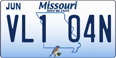MO license plate VL1O4N