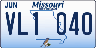 MO license plate VL1O4O