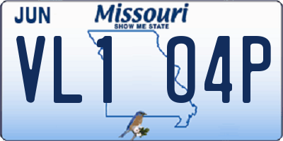 MO license plate VL1O4P