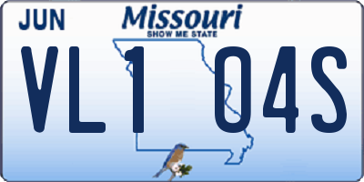 MO license plate VL1O4S