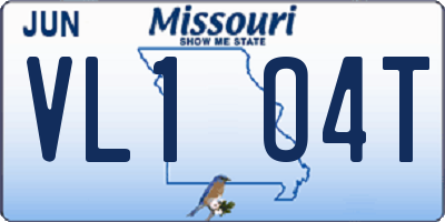 MO license plate VL1O4T