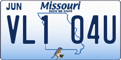 MO license plate VL1O4U
