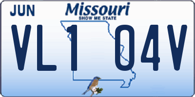 MO license plate VL1O4V