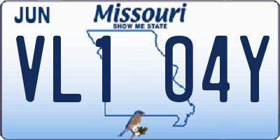 MO license plate VL1O4Y
