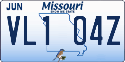 MO license plate VL1O4Z