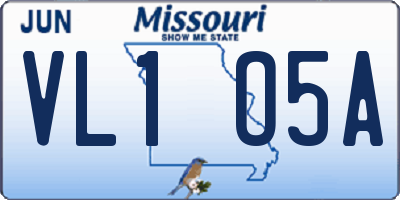 MO license plate VL1O5A