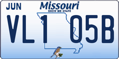 MO license plate VL1O5B