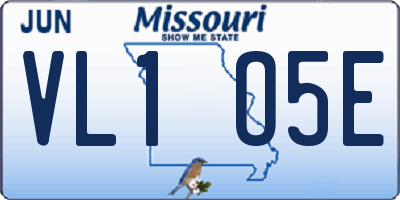 MO license plate VL1O5E
