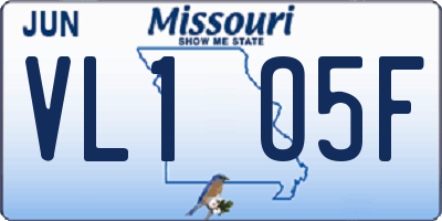 MO license plate VL1O5F
