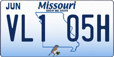 MO license plate VL1O5H
