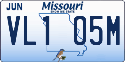 MO license plate VL1O5M