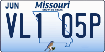 MO license plate VL1O5P