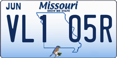 MO license plate VL1O5R