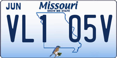 MO license plate VL1O5V