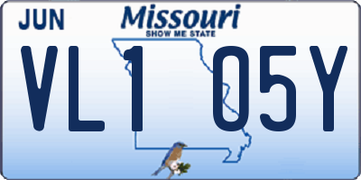 MO license plate VL1O5Y