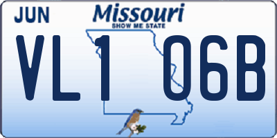 MO license plate VL1O6B