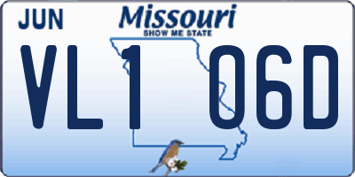 MO license plate VL1O6D