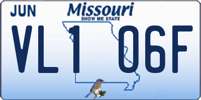 MO license plate VL1O6F