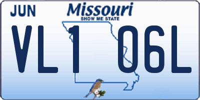 MO license plate VL1O6L