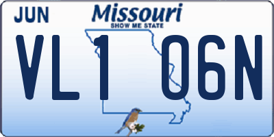 MO license plate VL1O6N