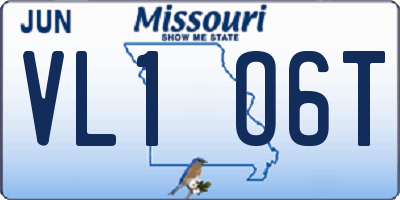 MO license plate VL1O6T