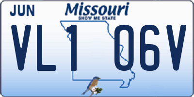 MO license plate VL1O6V