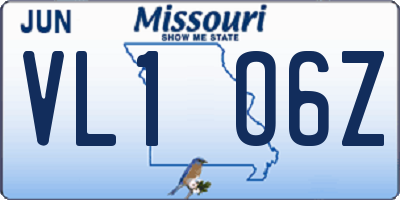 MO license plate VL1O6Z