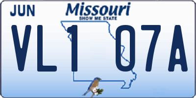 MO license plate VL1O7A