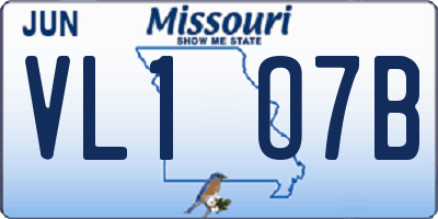 MO license plate VL1O7B